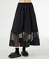 Curved Mesh Panel Flare Skirt